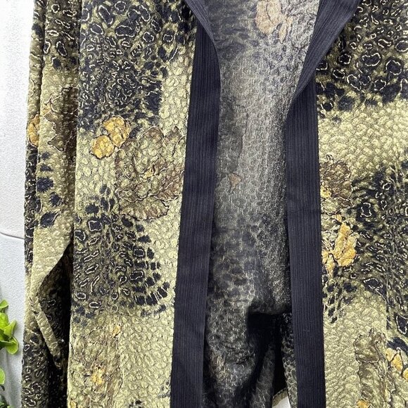 Vintage TanJay Green Botanical Open Front Knit Blazer Plus women’s Size L - Picture 3 of 14